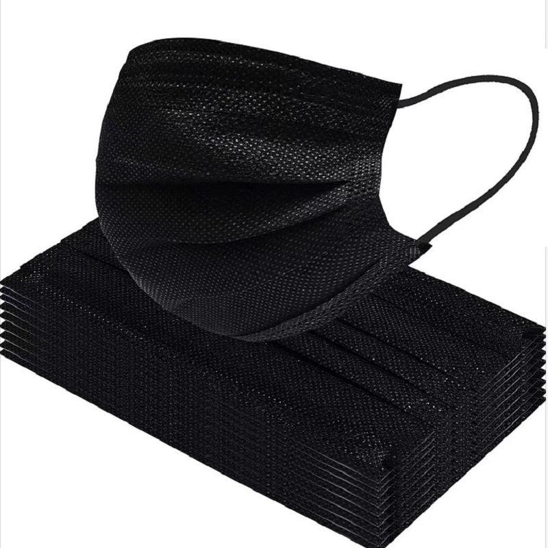 50pcs Disposable Face Masks 3 Ply Comfortable Nose Office Elasti