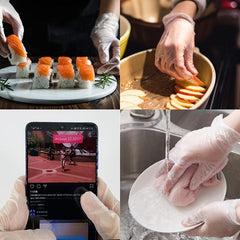 100 Disposable Clear Vinyl Gloves Powder-Free for Household Lab Work