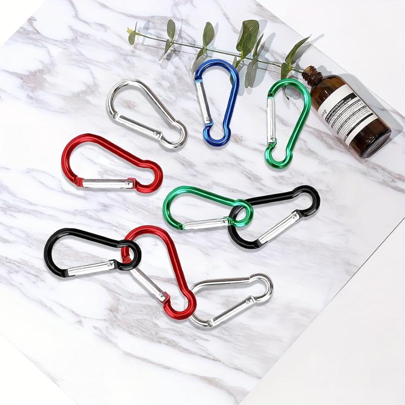 10pcs Mini Carabiner Keychain Aluminum Alloy Spring Snap Hook Clip Keychains