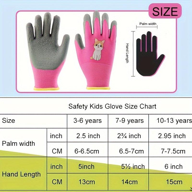 Kids Garden Gloves Water Dirt Resistant Anti Slip Palm Latex Coated