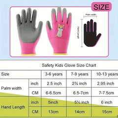 Kids Garden Gloves Water Dirt Resistant Anti Slip Palm Latex Coated