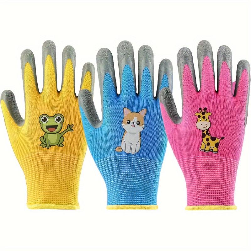 Kids Garden Gloves Water Dirt Resistant Anti Slip Palm Latex Coated