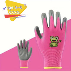 Kids Garden Gloves Water Dirt Resistant Anti Slip Palm Latex Coated