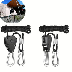 2pcs 7.54ft Ratchet Rope Lock Tie - Adjustable Rope Hanger for Tent, House Fan