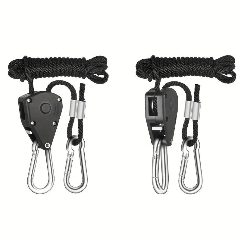 2pcs 7.54ft Ratchet Rope Lock Tie - Adjustable Rope Hanger for Tent, House Fan