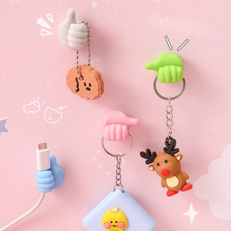 10pcs Adhesive Wall Hook Thumb Key Hanger Organizer
