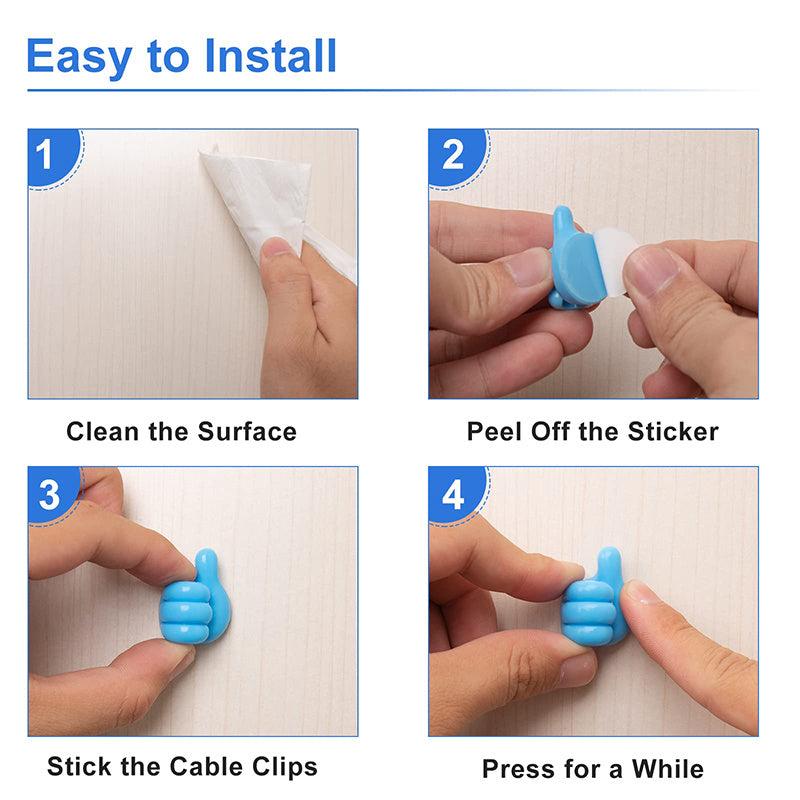 10pcs Adhesive Wall Hook Thumb Key Hanger Organizer