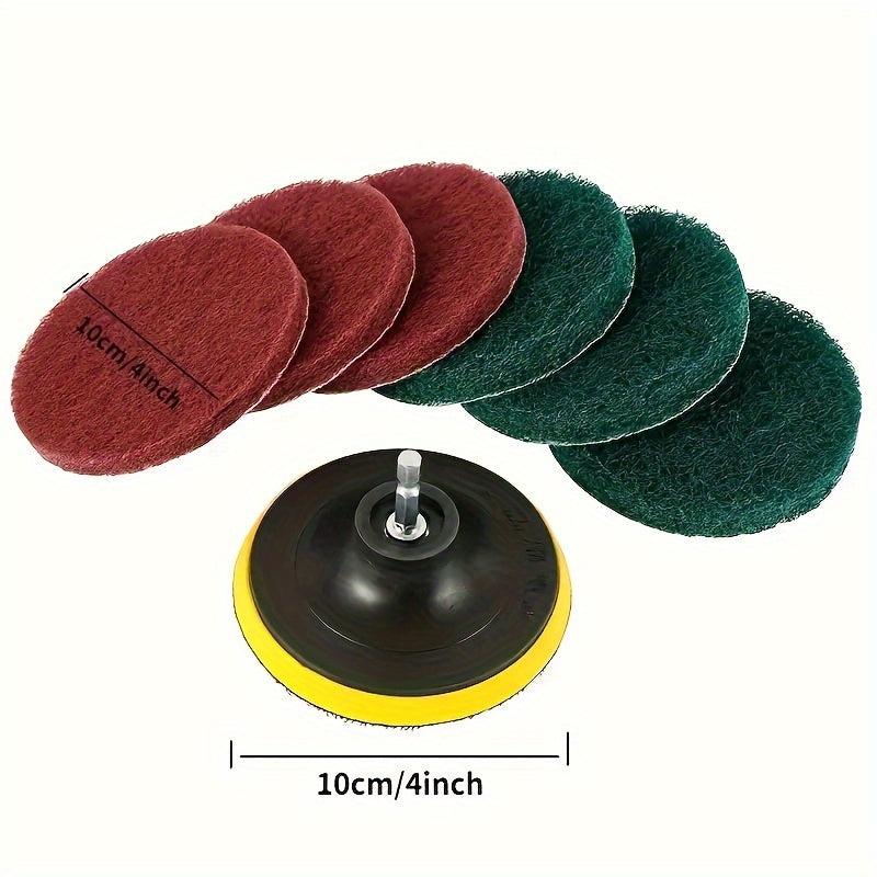 11pcs Power Scouring Pads Cleaning Brush Kit 10-16cm for Kitchen Bathroom Auto