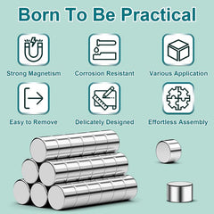 600pcs Small Magnets 3x2mm Tiny Strong Mini Refrigerator Office Magnets