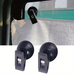 2pcs Towel Card Holder Clip for Car Ticket with Suction Cup Bracket