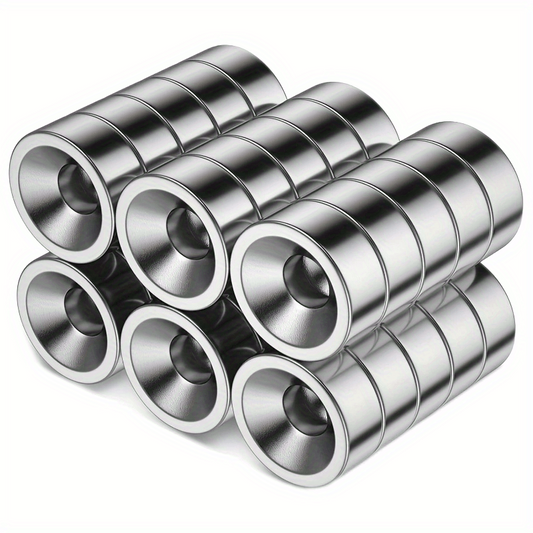 30pcs 10x3mm Neodymium Magnets w/ Holes 3mm - Heavy Duty Countersunk Magnets
