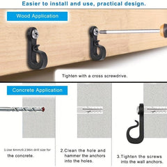 30pcs Plastic Safety Hooks for Plants & Keychains with Screws