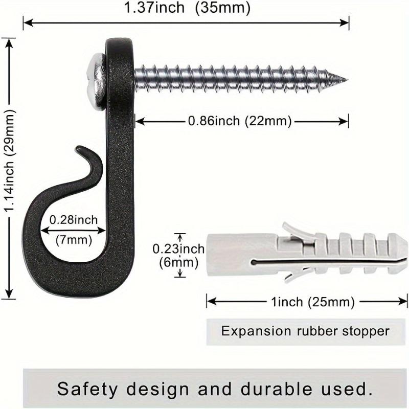30pcs Plastic Safety Hooks for Plants & Keychains with Screws