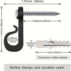 30pcs Plastic Safety Hooks for Plants & Keychains with Screws