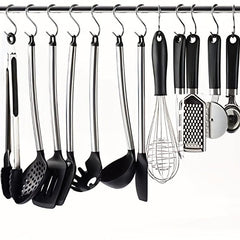 10pcs Stainless Steel S Hook Kitchen Bathroom Clothing Metal Hanging Hook