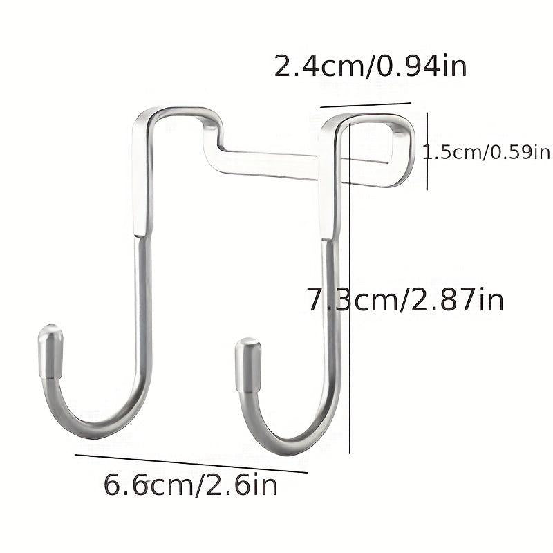 304 Stainless Steel Double Hook Holder For Hotel Heavy Duty Over The Door Hanger