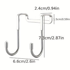 304 Stainless Steel Double Hook Holder For Hotel Heavy Duty Over The Door Hanger
