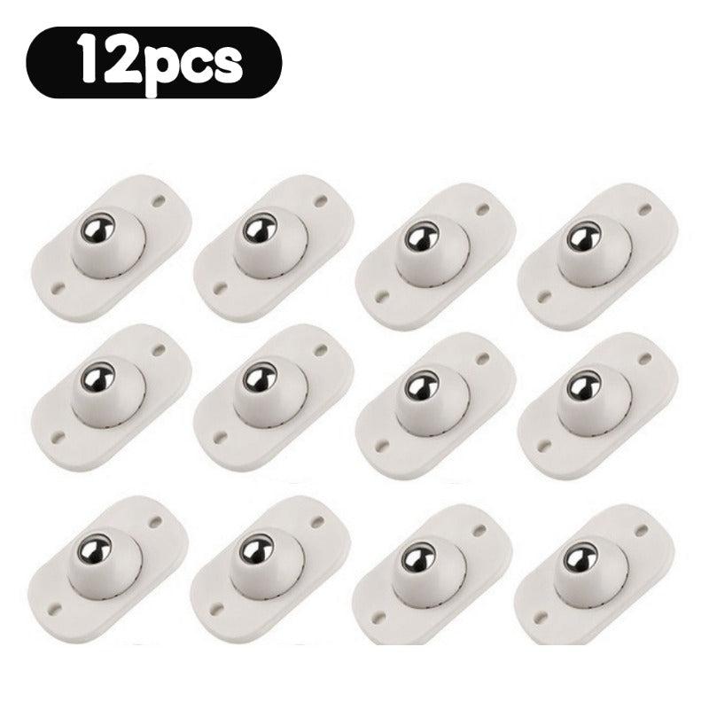16pcs Adhesive Caster Wheels Stainless Steel 360 Rotation Swivel Furniture
