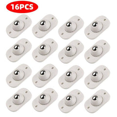 16pcs Adhesive Caster Wheels Stainless Steel 360 Rotation Swivel Furniture
