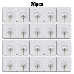 20pcs Transparent Strong Sticky Wall Hanging Nail Hook