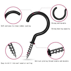 10pcs Vinyl Coated Ceiling Hooks Heavy Duty Screw Cup Hooks