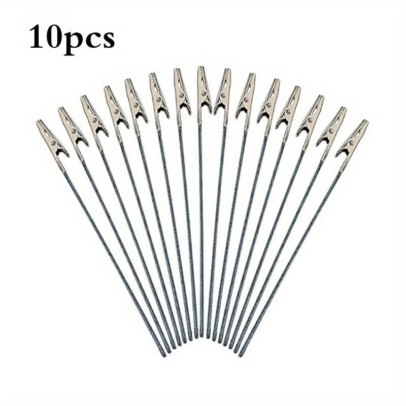 10pcs Metal Wire Crocodile Clip With Long Tail 4 Inches