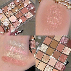 20-Color Eyeshadow Palette with Highlighter - Earth Tones for Contouring