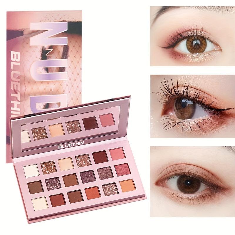 18 Colors Desert Eyeshadow Palette Shimmer & Matte Finish Long Lasting Blendable