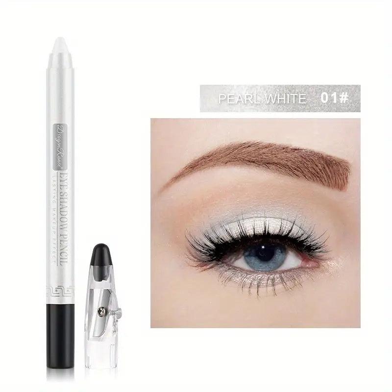 Long Lasting 12 Pearly Eyeshadow Palette with Built in Sharpener