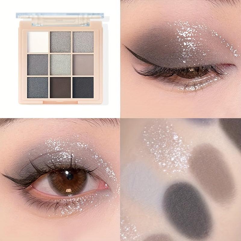 9 Colors Pearly Sequin Eyeshadow Palette Waterproof