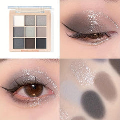 9 Colors Pearly Sequin Eyeshadow Palette Waterproof