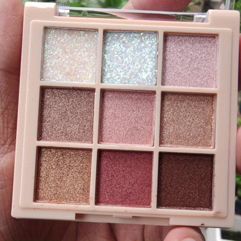 9 Colors Pearly Sequin Eyeshadow Palette Waterproof