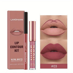 6-Piece Nude Lip Liner & Lipstick Set Matte Finish