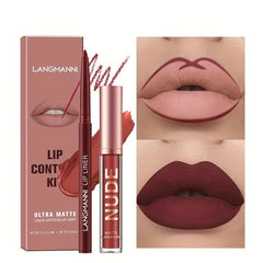 6-Piece Nude Lip Liner & Lipstick Set Matte Finish