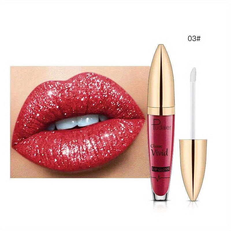 Long Lasting Matte Lip Gloss with Glitter Finish Waterproof Lipstick