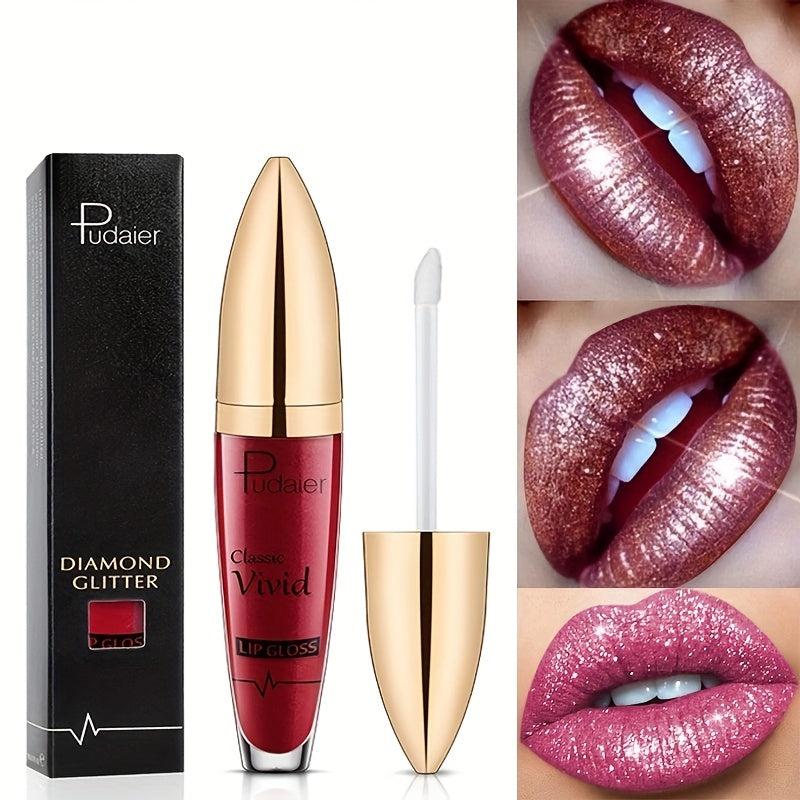 Long Lasting Matte Lip Gloss with Glitter Finish Waterproof Lipstick