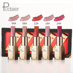 5-Piece Matte Lipstick Set Waterproof Long-Lasting Gift for Women