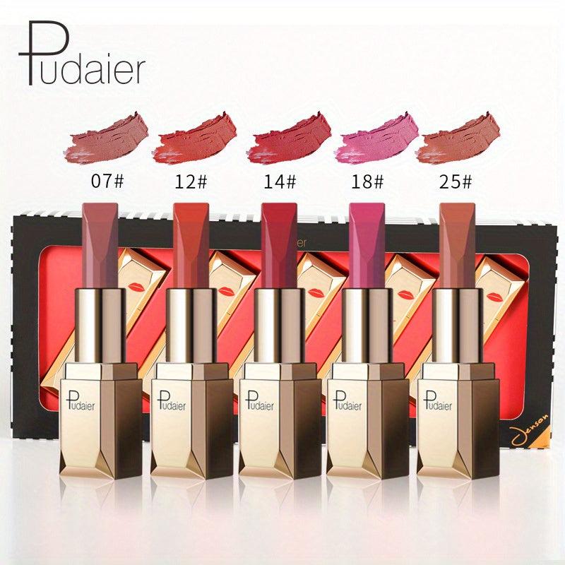 5-Piece Matte Lipstick Set Waterproof Long-Lasting Gift for Women