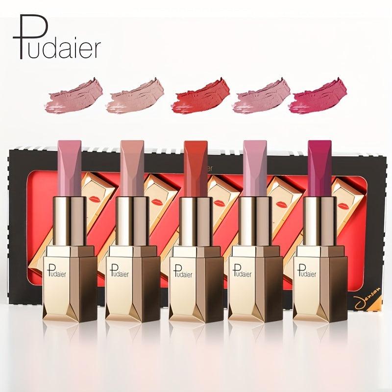 5-Piece Matte Lipstick Set Waterproof Long-Lasting Gift for Women