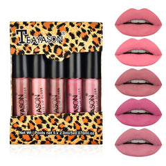 5pcs Matte Rose Lip Gloss for Ladies Beauty & Special Occasions