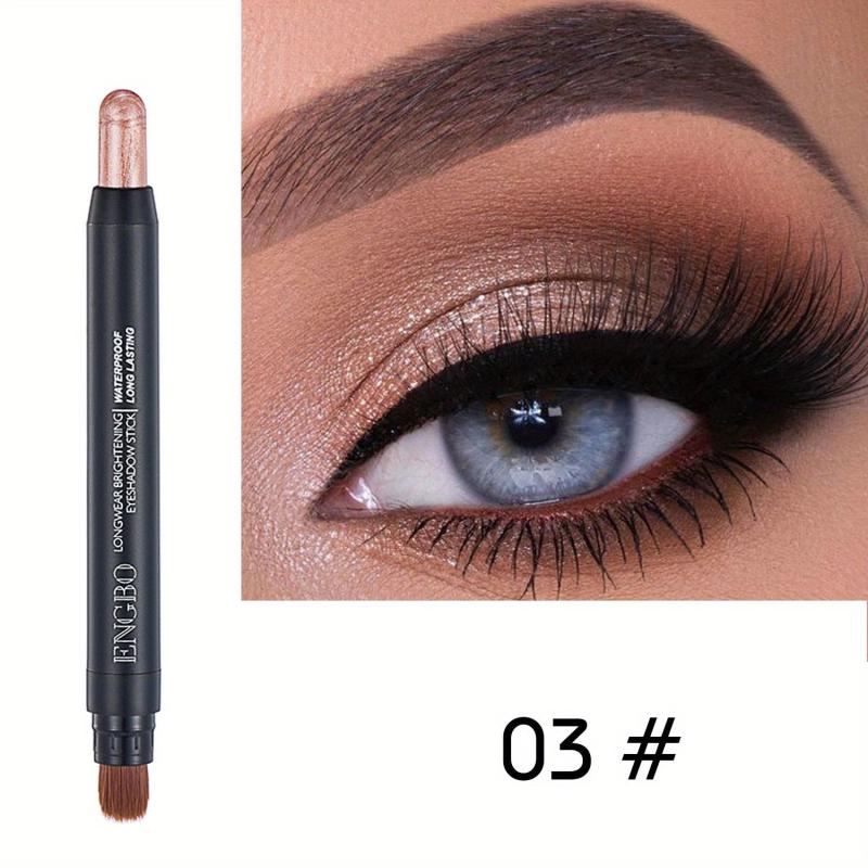 Long Lasting Pearly Matte Eyeshadow Pencil with Brush