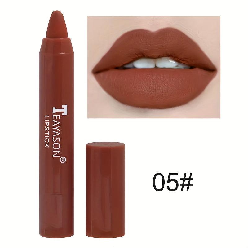 12-Color Matte Lipstick Crayons Long Lasting Waterproof Sun Protection