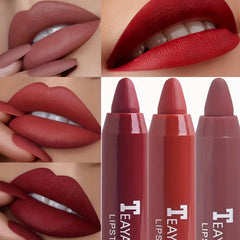 12-Color Matte Lipstick Crayons Long Lasting Waterproof Sun Protection
