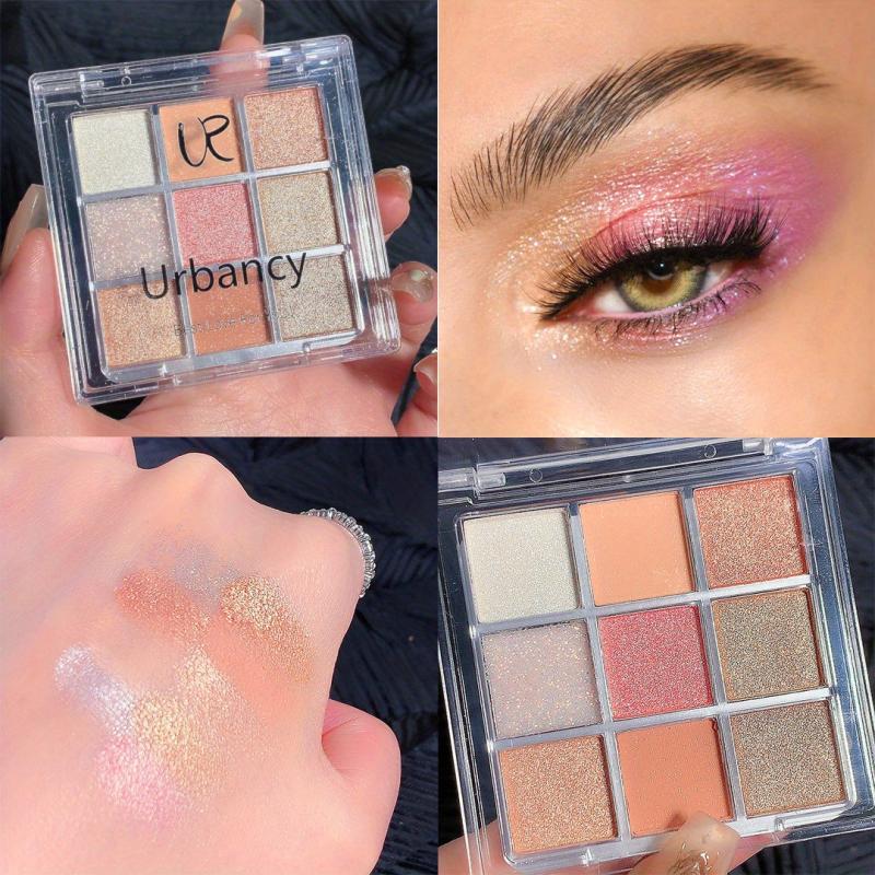 9 Shades Eyeshadow Palette Earth Tone Glitter Shimmer Matte Long Lasting