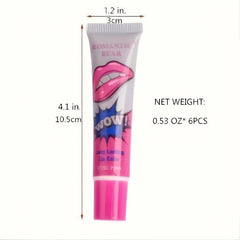 Long Lasting Tear Off Liquid Lipstick Waterproof Lip Gloss - 6 Colors
