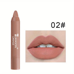 Matte Lipstick Crayons - 12 Colors Long Lasting Waterproof Sun Protection
