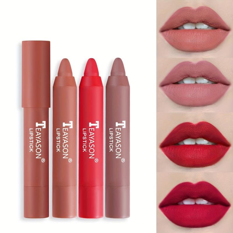 Matte Lipstick Crayons - 12 Colors Long Lasting Waterproof Sun Protection