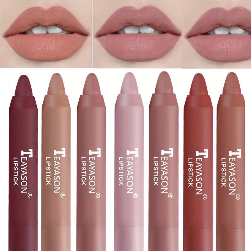 Matte Lipstick Crayons - 12 Colors Long Lasting Waterproof Sun Protection