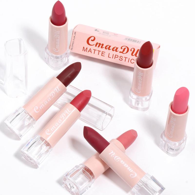 CmaaDu Lipstick 15 Lip Gloss Matte Moisturizing Waterproof Lip Stickers