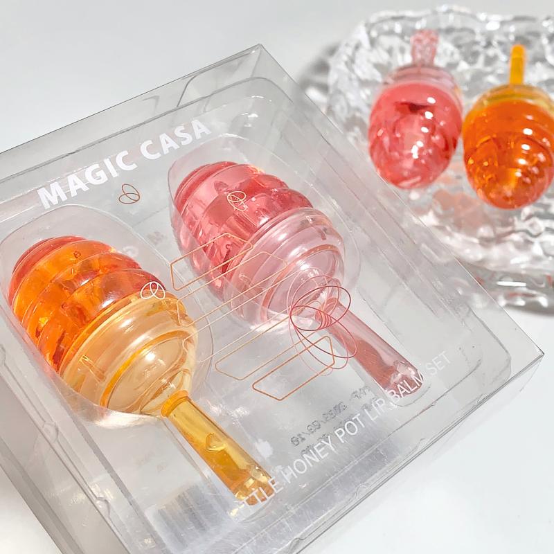 2 Packs Honey Moisturizing Lipstick Set Long Lasting Plumper Lightening Lip Line